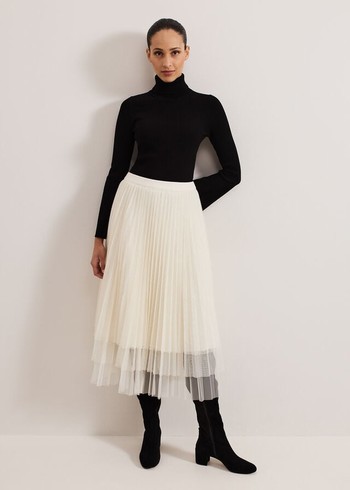 Phase Eight Lila Tulle Skirts White Australia | VK0841256